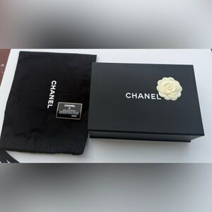 Chanel Empty Magnetic Box With Camellia Flower Dust Bag & Authenticity Card Set